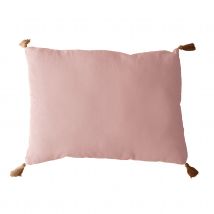 Coussin avec pompons en jute - Rose - Jute/Coton - Home Maison