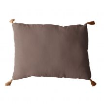 Coussin avec pompons en jute - Beige - Jute/Coton - Home Maison