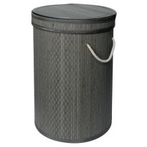 Panier à linge en bambou - Gris clair - 37x56 cm - Bambou - Home Maison