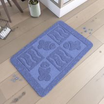 Tapis de bain à relief - Bleu - Polyester - Home Maison