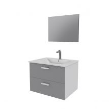 Ensemble design de salle de bain - Gris clair - Bois - Home Maison