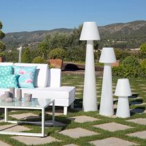 Lampadaire blanc d'extérieur - Blanc - Plastique - Home Maison