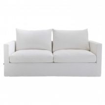 Canapé Bouclette Brooklyn Haomy - Blanc - Coton - Home Maison