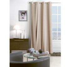 Rideau thermique doublé en flanelle - Naturel - Polyester - Home Maison