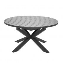 Table ronde extensible pour 8/10 personnes - Gris - Aluminium - Home Maison