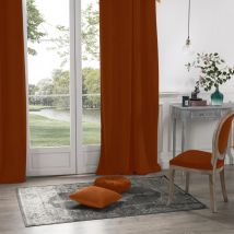 Rideau en velours occultant - Terracotta - Polyester - Home Maison