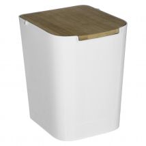 Poubelle avec couvercle en bambou - Blanc - Bambou - Home Maison