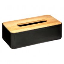 Boite à mouchoir naturel - Noir - Polypropylène/Bois - Home Maison