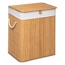 Panier à linge bambou de 60L - Naturel - Bambou - Home Maison
