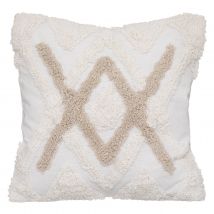 Housse de coussin en coton tufté - Blanc - Coton - Home Maison