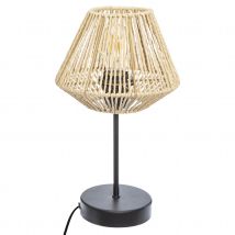 Lampe à poser corde - Naturel - Métal - Home Maison