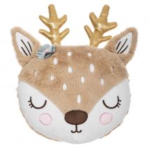 Coussin enfant tête de biche - Naturel - Polyester - Home Maison
