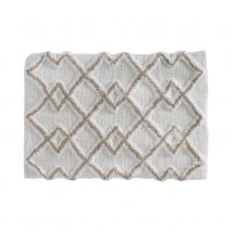 Tapis de douche aux croisillons ethniques - Beige - Coton - Home Maison