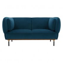 Canapé 2 places en velours - Bleu Canard - 172x97x80 cm - Velours - Home Maison