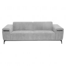 Canapé en velours côtelé - Gris clair - Polyester/Velours - Home Maison