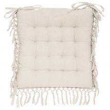 Galette de chaise en macramé - Ivoire - Coton - Home Maison
