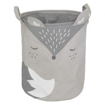 Sac de rangement rond renard - Gris clair - Ø 32 cm - Polyester - Home Maison