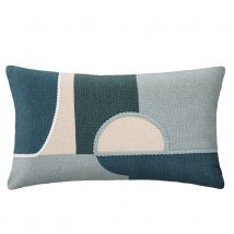 Housse de coussin graphique - Bleu - Coton - Home Maison