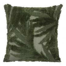 Coussin en velours tufté - Vert - Polyester/Velours - Home Maison