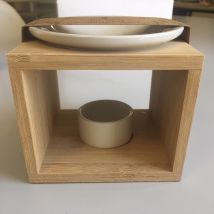 Brûle parfum au style naturel - Blanc - Bambou/Céramique - Home Maison