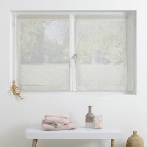 Paire de petits voilages - Effet lin - Naturel - 60x90 cm - Polyester - Home Maison