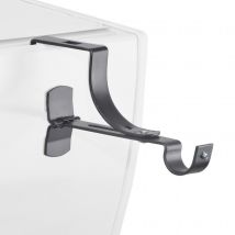 2 Supports de tringle sans perçage pour coffre de volet roulant - Noir - Métal - Home Maison