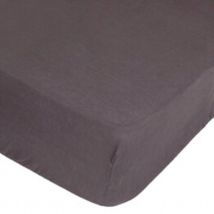 Drap housse en 100% lin - Noir - Lin - Home Maison
