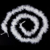 Boa ou guirlande en plumes - Blanc - Plastique - Home Maison