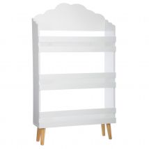 Bibliothèque enfant forme nuage - Blanc - L.58xP.18xH.100 cm - Bois - Home Maison