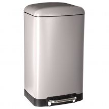 Poubelle en métal bac amovible 30 L - Beige - Métal - Home Maison