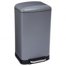 Poubelle en métal bac amovible 30 L - Gris - Métal - Home Maison