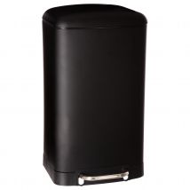Poubelle en métal bac amovible 30 L - Noir - Métal - Home Maison