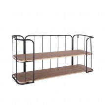 Etagère murale esprit indus - Marron Clair - 75x36 cm - Métal - Home Maison