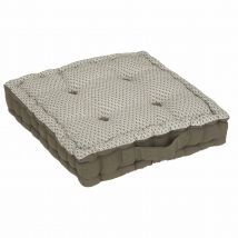 Coussin de sol au style géométrique - Vert Olive - 40x40 cm - Coton - Home Maison