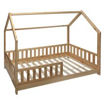 Lit cabane enfant - Marron Foncé - Bois - Home Maison