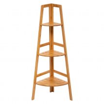 Etagère d'angle à 3 niveaux - Naturel - Bambou - Home Maison