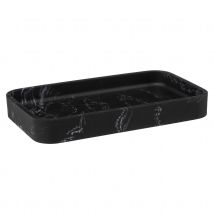 Plateau rectangulaire - Effet marbré - Noir - Résine - Home Maison