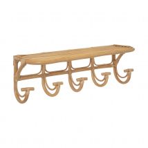 Etagère avec 5 patères en rotin - Naturel - Rotin - Home Maison