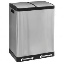Poubelle de tri - Argent - Métal/Inox - Home Maison