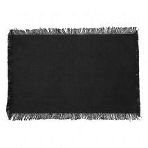 Set de table à franges - Noir - Coton - Home Maison