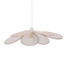 Suspension pétales en tissu - Rose Clair - Diam 64 cm - Métal/Polyester - Home Maison
