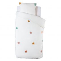 Parure de lit étoiles tuftées - Blanc - Coton - Home Maison