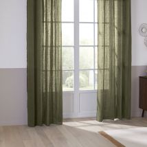 Rideau tamisant en 100% lin - Vert Olive - Lin - Home Maison