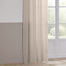 Rideau Voilage 100% lin bourdon noir - Beige - 130x260 cm - Lin - Home Maison