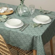 Nappe anti-tâche aux impressions végétales - Vert - Polyester - Home Maison