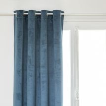 Rideau occultant en velours - Bleu - Polyester/Occultant/Velours - Home Maison