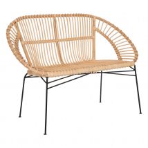 Banquette en rotin Keko - Naturel - 120x66x85 cm - Rotin - Home Maison