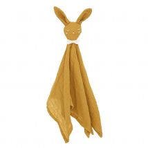 Doudou lapin carré - Jaune - Coton - Home Maison