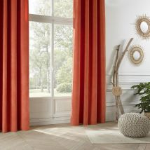 Rideau à l'aspect velours souple - Terracotta - Polyester - Home Maison