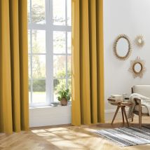 Rideau thermique et isolant uni - Jaune Ocre - Polyester - Home Maison